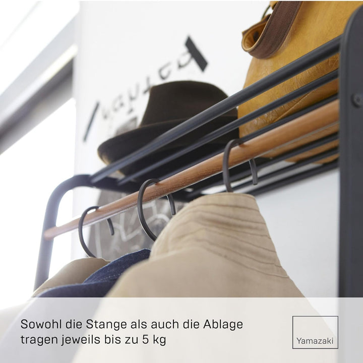 YAMAZAKII Tower Standgarderobe, Stahl, Schwarz, One Size