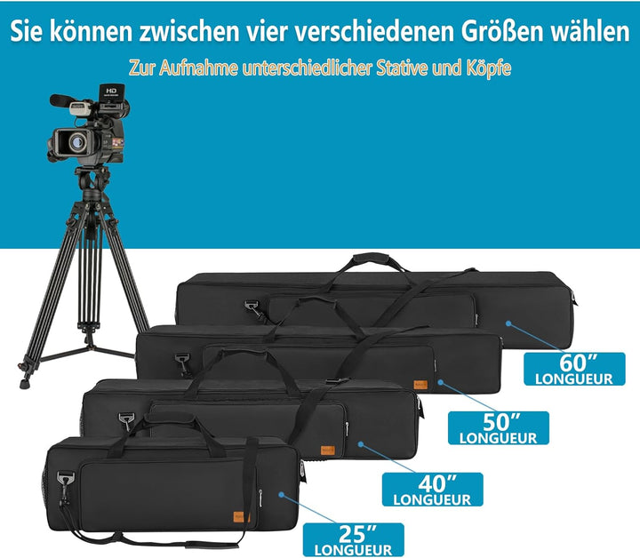 Stativtasche 50in Stativtragetasche, 127x21x21cm strapazierfähige Nylontasche mit Schultergurten und