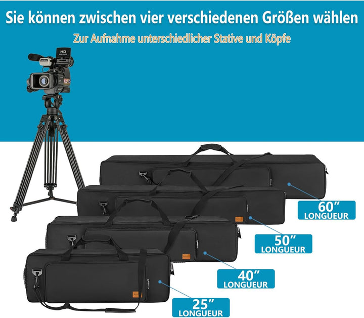 Schwarze Stativtasche Stativtragetasche, 102x21x21cm strapazierfähige Nylontasche mit Schultergurten