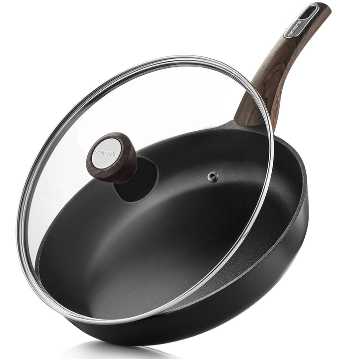 SENSARTE Antihaft Bratpfanne mit Deckel 24cm Antihaft-Eierpfanne Omelettpfanne, Gesunde Küche Kochen