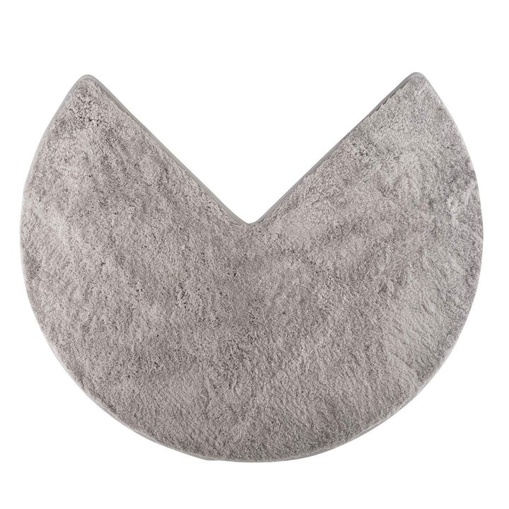 FLUFFY Badteppich für Eckduschen, Hochflor aus Mikrofaser, rutschfeste Unterseite (Rund | Innenmasse