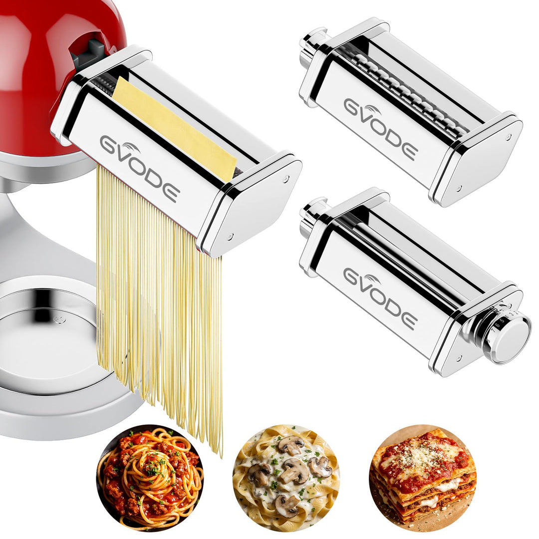 GVODE Nudelaufsatz für Kenwood Kmix KMX, inklusive Nudelblattwalze Spaghettischneider und Fettuccini