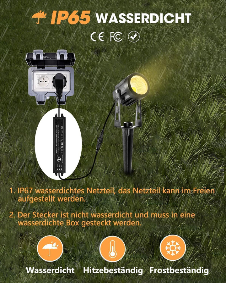 ECOWHO Transformator Trafo 25W AC 100-240V zu DC 12V Netzteil Adapter mit EU Stecker für Gartenleuch