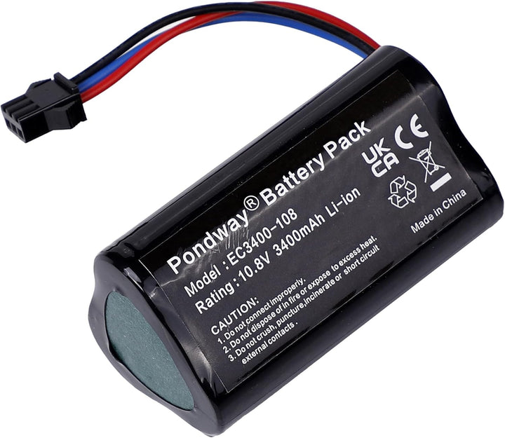 3400mAh 10.8V EC3400-108 Ersatzakku Kompatibel mit Ecovacs D36A/D36B/D36C/D36E/DA60/DA611/DB35/Deebo