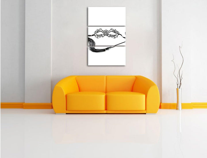 Pixxprint Sexy Frauenoberkörper mit Seilen als Leinwandbild/Grösse: 3 Teilig (120x80) cm/Wandbild/Ku