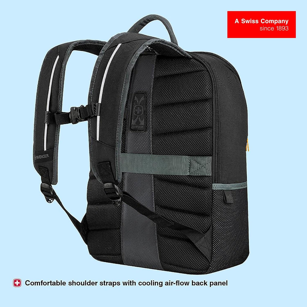 Wenger NEXT 23, Move, Gravity Black, Schwarz, 33cm x 45cm x 21cm, Schwarzer Rucksack