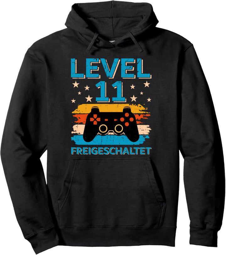 Level 11 Freigeschaltet 11 Jahre Geburtstag Junge Gamer Pullover Hoodie