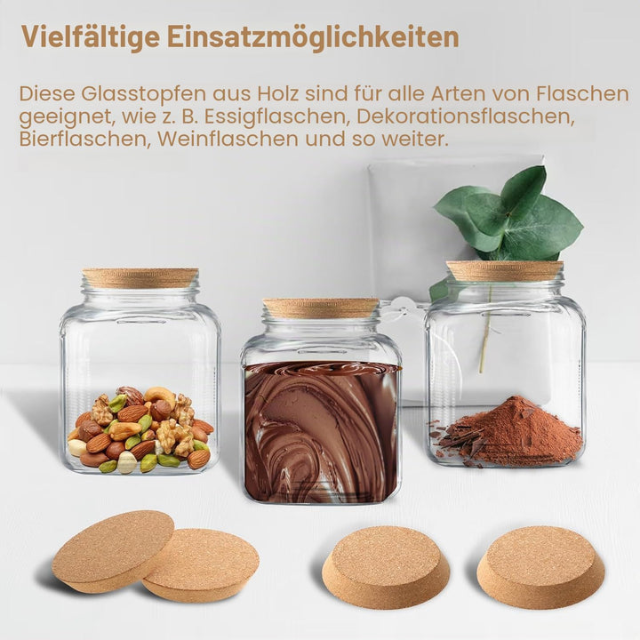 2 Stück 110mm Grosse Korken Konische Korkstopfen aus Holz Natürliche Weichholzkorken Ersatzkorken Ru
