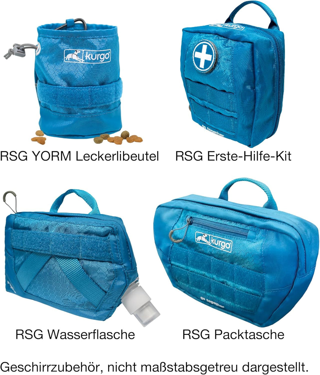 Kurgo RSG Townie Hundegeschirr, Einfaches Anlegen und Abnehmen, Einstellbare Brust- und Bauchgurte,