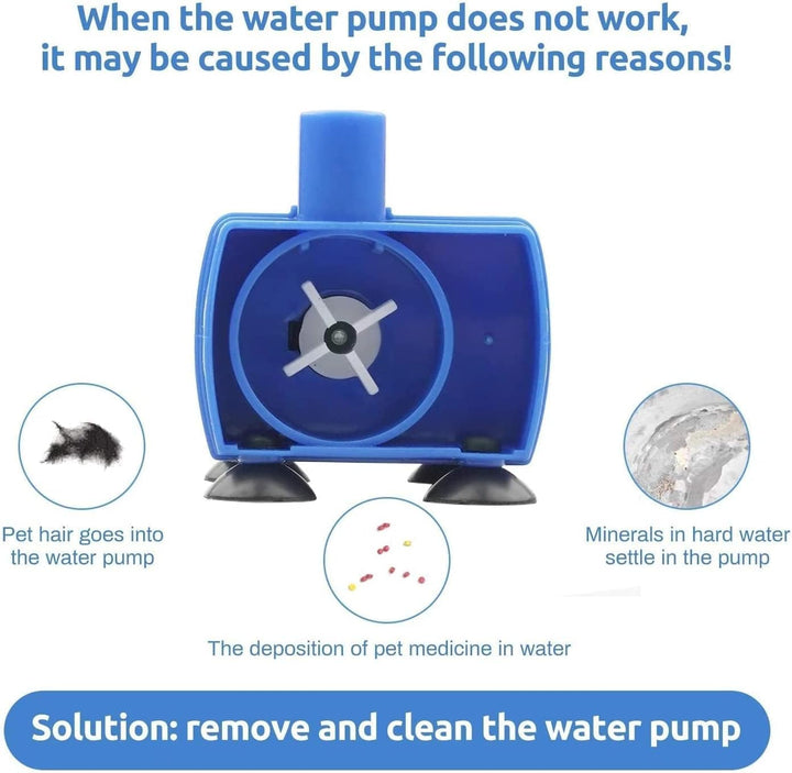 lyrlody Tauchpumpe für Haustier Trinkbrunnen, 12V 2W Elektrische Wasserpumpe für Katzen und Hunde, S