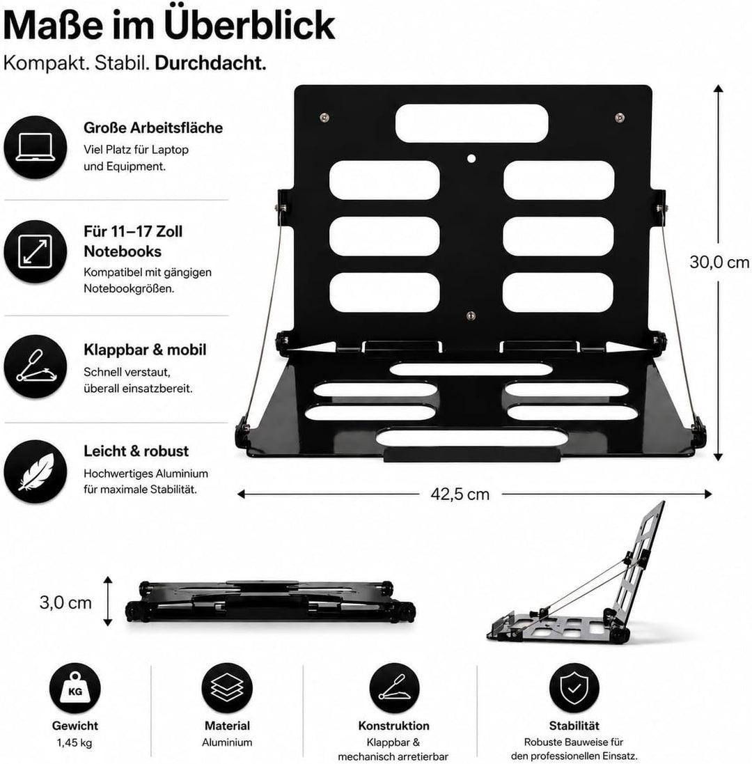 Magnetischer Notebookhalter für Schaltschrank, Maschinen & Servicetechniker – MagFlex Pro M – Für 11