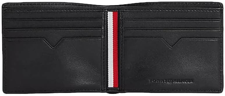 Tommy Hilfiger Herren Moderne Mini-Geldbörse aus Leder, Schwarz Einheitsgrösse Schwarz, Einheitsgrös