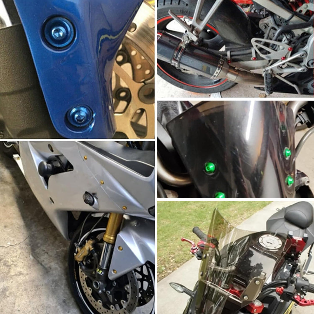 198 Stück Motorrad Verkleidungsschrauben Kit, M5 M6 Schrauben Mutter Universal Motorrad Windschutzsc