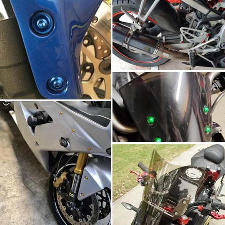 198 Stück Motorrad Verkleidungsschrauben Kit, M5 M6 Schrauben Mutter Universal Motorrad Windschutzsc
