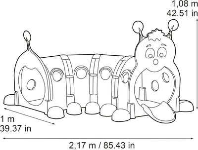 FEBER - Febergus, Kinder-Sporttunnel, Indoor und Garten, mit 4 erweiterbaren bunten Modulen, Outdoor