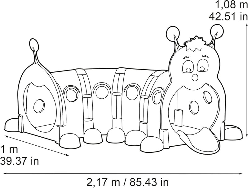 FEBER - Febergus, Kinder-Sporttunnel, Indoor und Garten, mit 4 erweiterbaren bunten Modulen, Outdoor