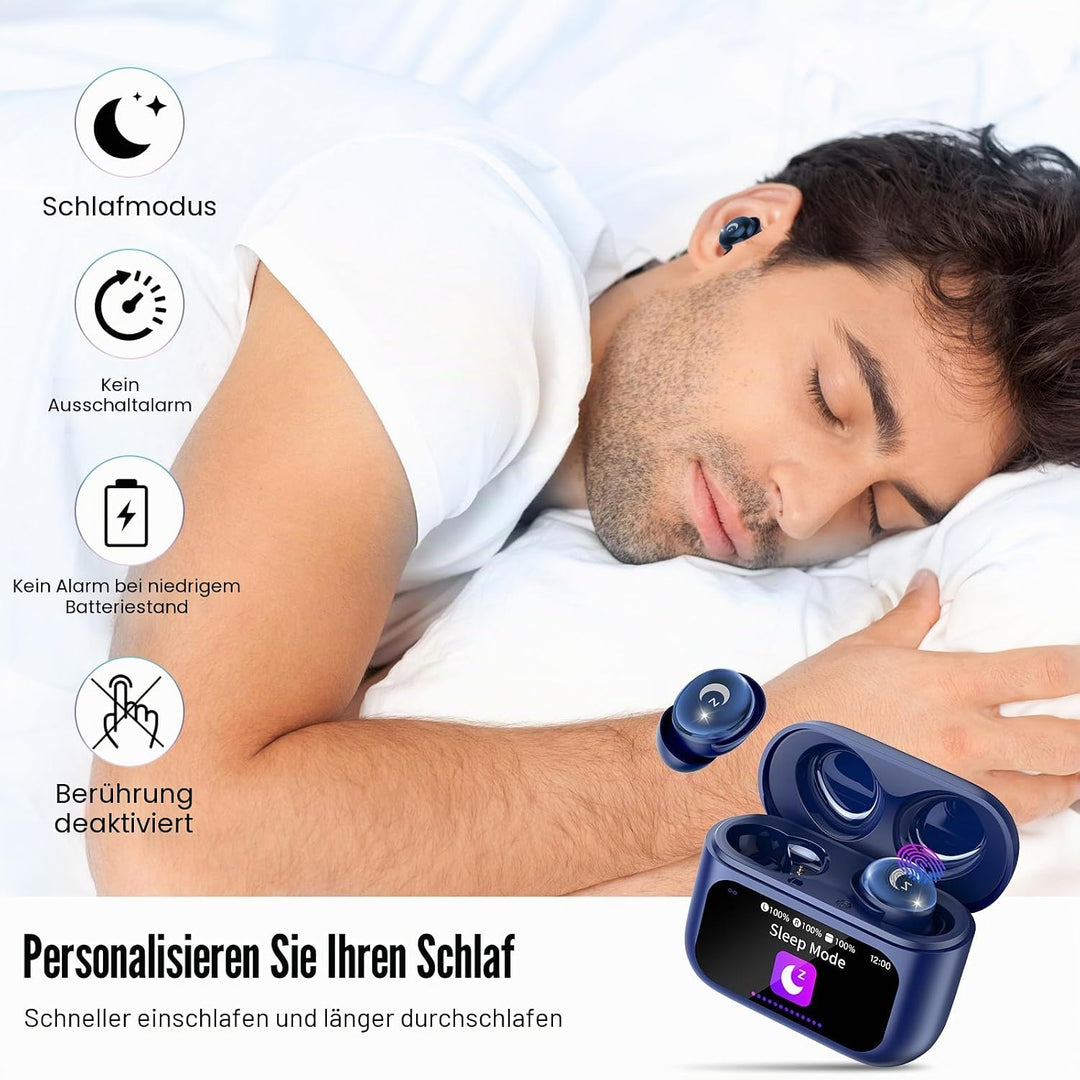 VEKJ Bluetooth Kopfhörer, Mini 48 Std Schlafkopfhörer Bluetooth 5.4 mit Touchscreen, 2026 Neue in Ea