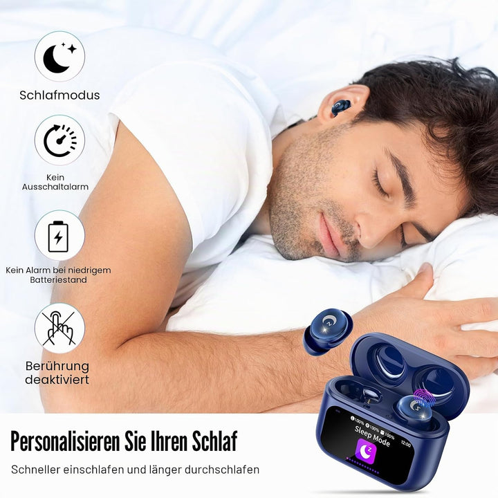 VEKJ Bluetooth Kopfhörer, Mini 48 Std Schlafkopfhörer Bluetooth 5.4 mit Touchscreen, 2026 Neue in Ea