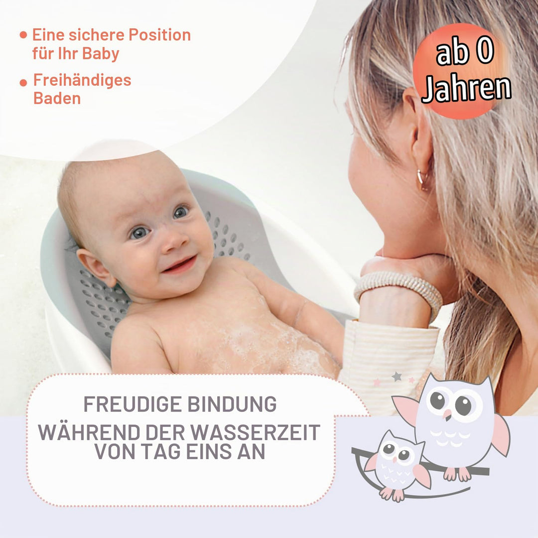 BABYLON DOLPHIN Badewannensitz Baby Ab 0-6 Monate – Ergonomisches Kinder Badewanne – Hypoallergen, S