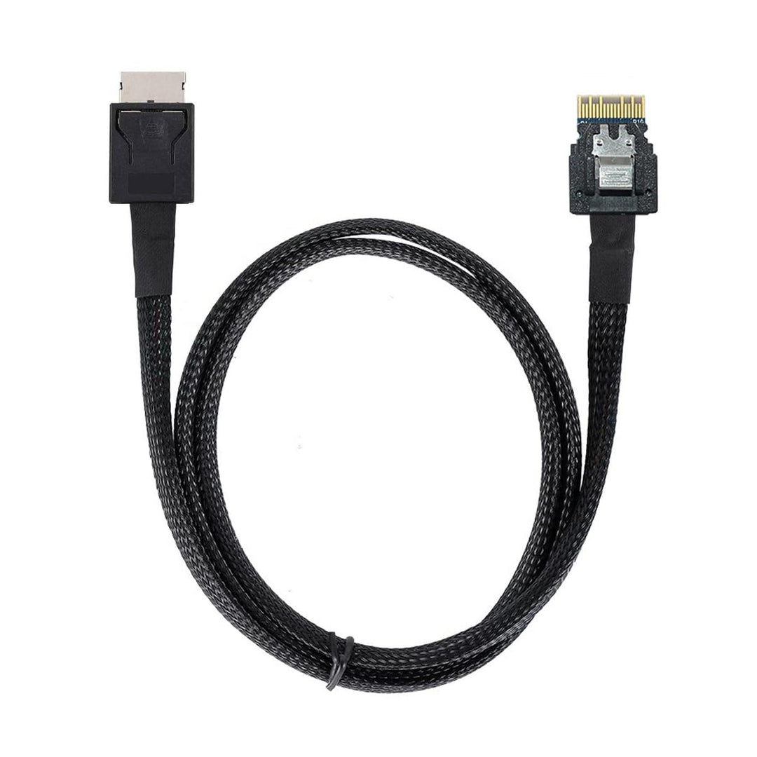 CY Slimline Kabel OcuLink PCIe PCI-Express SFF-8611 4i auf SFF-8654 SSD Datenaktivkabel 50cm Black 8