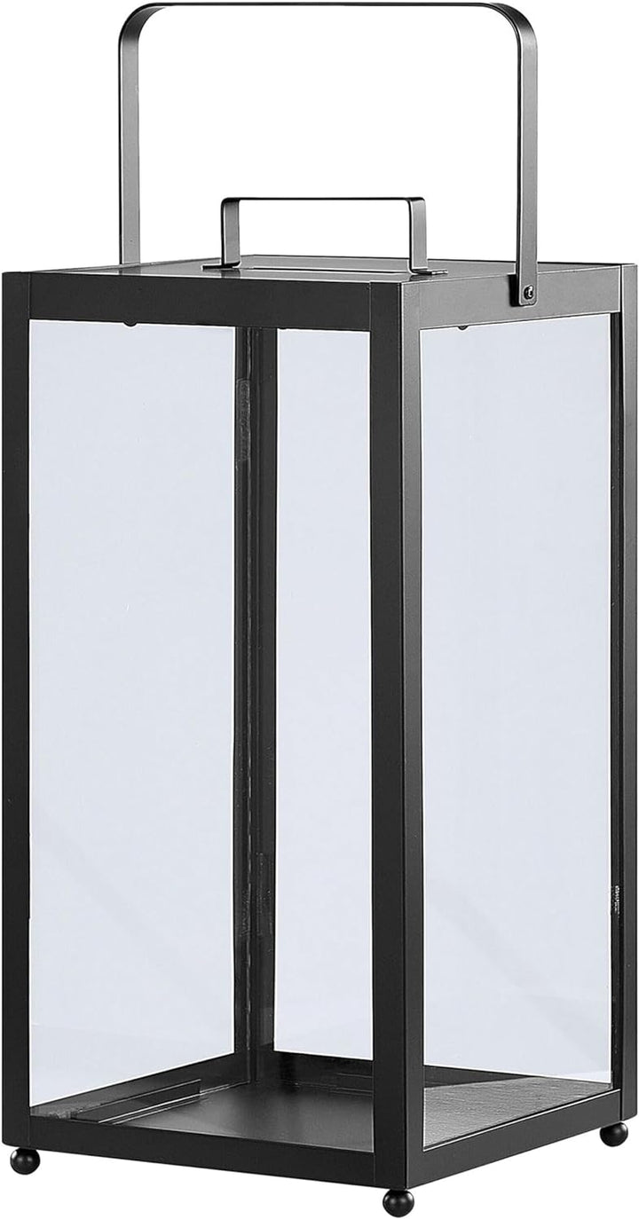 Windlichtlaterne Laterne Dekolaterne schwarz Metall Glaseinsatz H: 30 cm Lepar