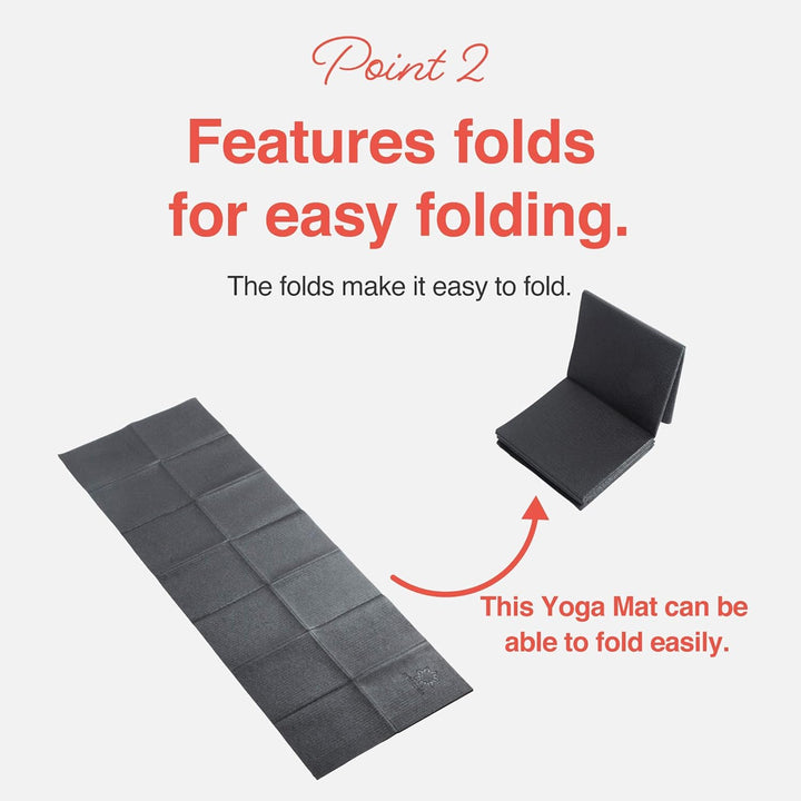 PRIMASOLE Faltbare Yoga-Reise-Pilates-Matte Schwarz, Schwarz