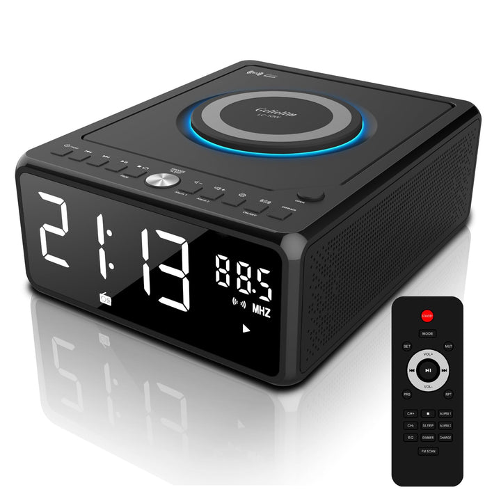 G Keni Radio mit CD Player (UKW Radio) | Radio mit Bluetooth - 10 Watt kabellose Ladegerät, Wecker D
