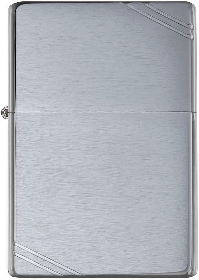 Zippo 230 60001167 Classic Vintage Brushed Chrome Feuerzeug, Messing, Brushed Chrome