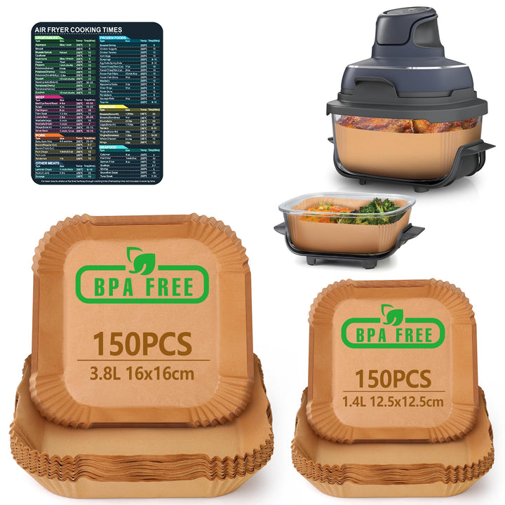 300 Stück Backpapier für Ninja CRISPi Heissluftfritteuse 3,8L/1,4L, Luftfritteusen Airfryer Zubehör