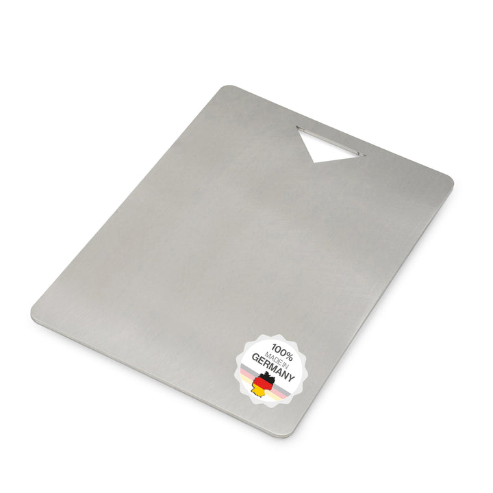 Edelstahl Schneidebrett - Für Fleisch, Fisch & Gemüse - Hygienisches Schneidbrett Metall - Stahl Bre