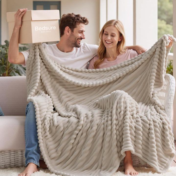 BEDSURE Kuscheldecke Flauschig Decke Fleecedecke – Weiche Warme Grobe Korddecke Gemütlicher Überwurf