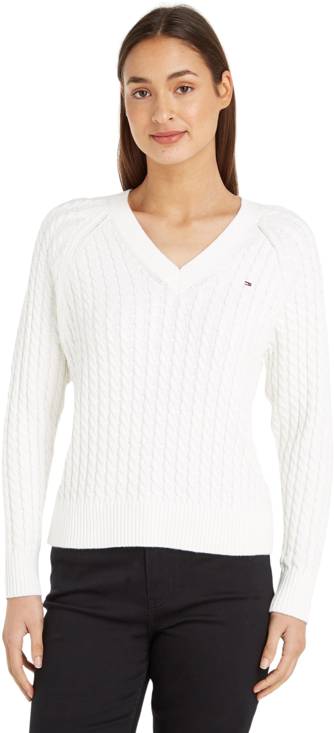Tommy Hilfiger Damen Pullover XS Weiss (Ecru), XS Weiss (Ecru)