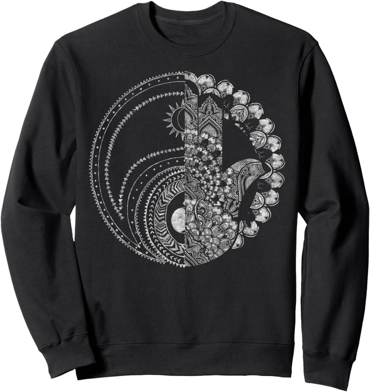 Trendy Hamsa Yin Yang Split Sweatshirt