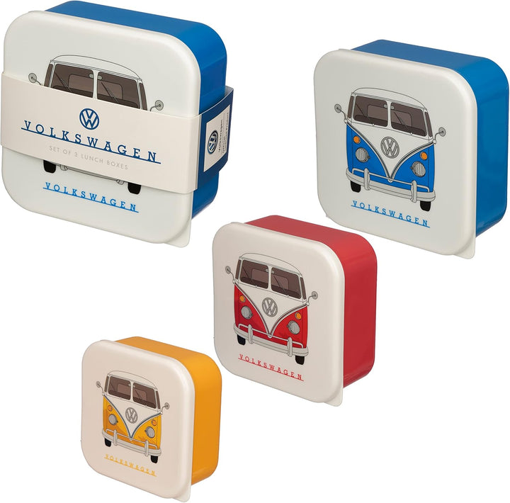 Puckator 3er Set Lunchboxen Volkswagen VW T1 Camper Bus M/L/XL, multi, LBOX47