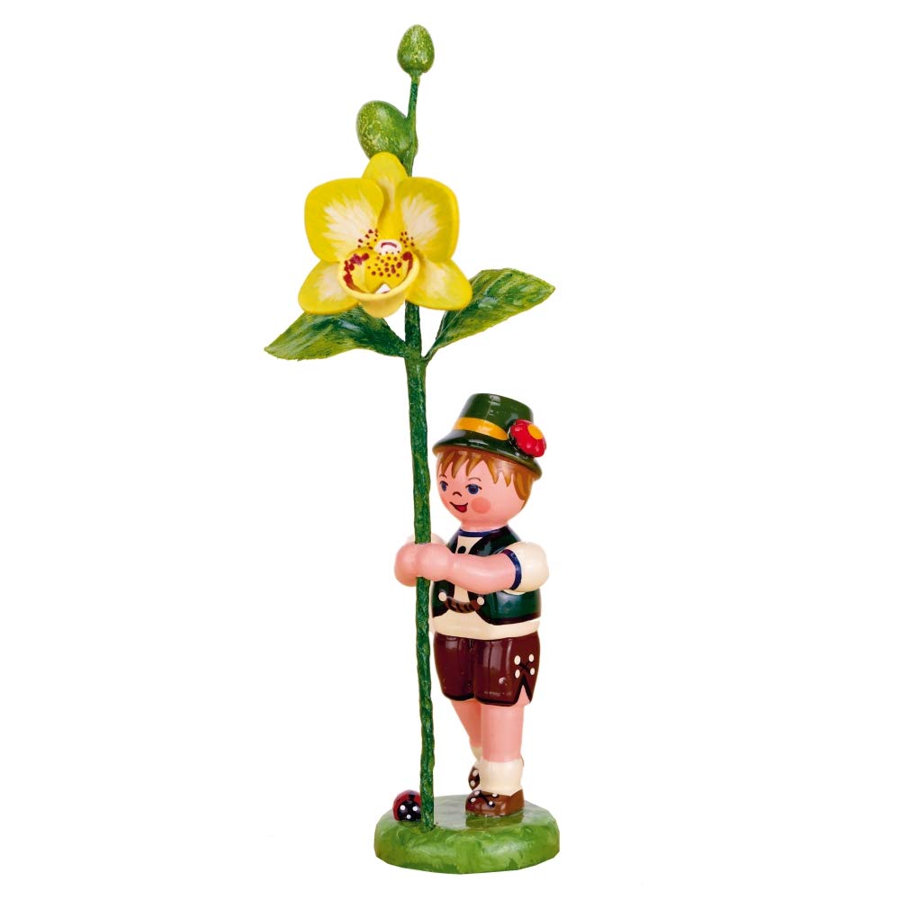 Hubrig-Volkskunst Blumenjunge mit Orchidee* Höhe 11cm