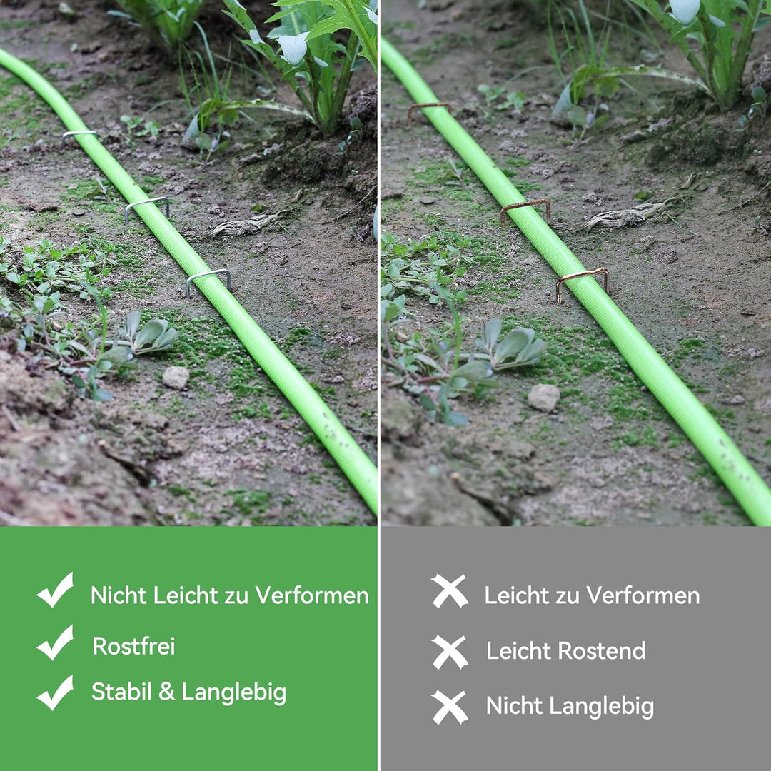 Graxury 200 Stück 15cm Ø 3mm Schwere Gartennägel Stahlpfähle - Verzinkte Stahlklammern zur Sicherung