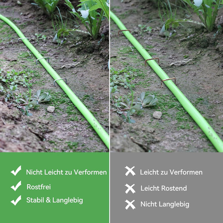 Graxury 200 Stück 15cm Ø 3mm Schwere Gartennägel Stahlpfähle - Verzinkte Stahlklammern zur Sicherung