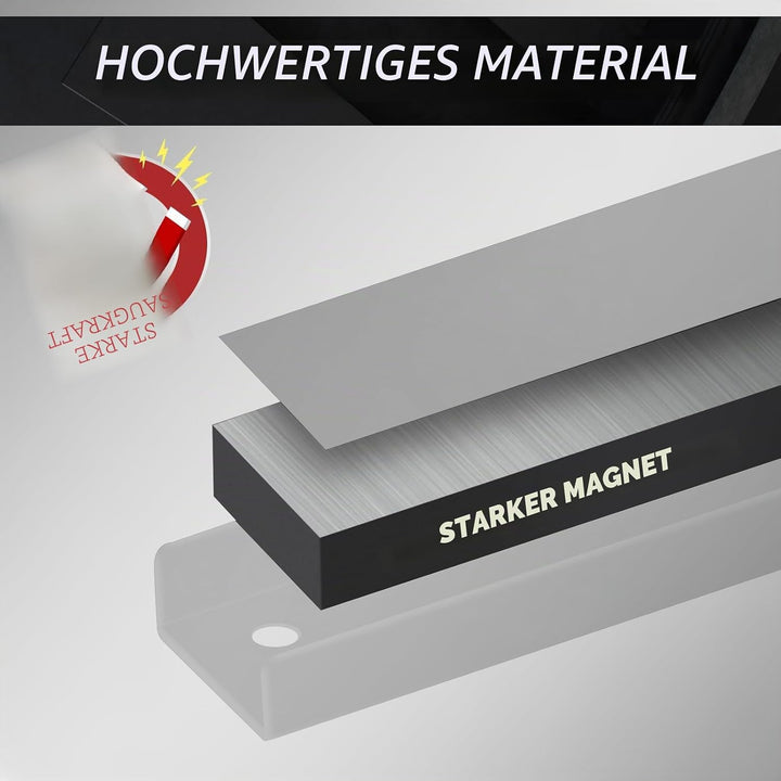 CCLIFE 4tlg Magnetleiste Werkzeug 37cm & 23cm MAX 52KG Magnetschiene Magnetisch Werkzeugleiste für W