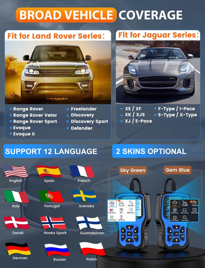 AUTOPHIX 7310 Vollständiges System OBD2 Diagnosegerät Kompatibel mit Land Rover, Volle Funktionen OB