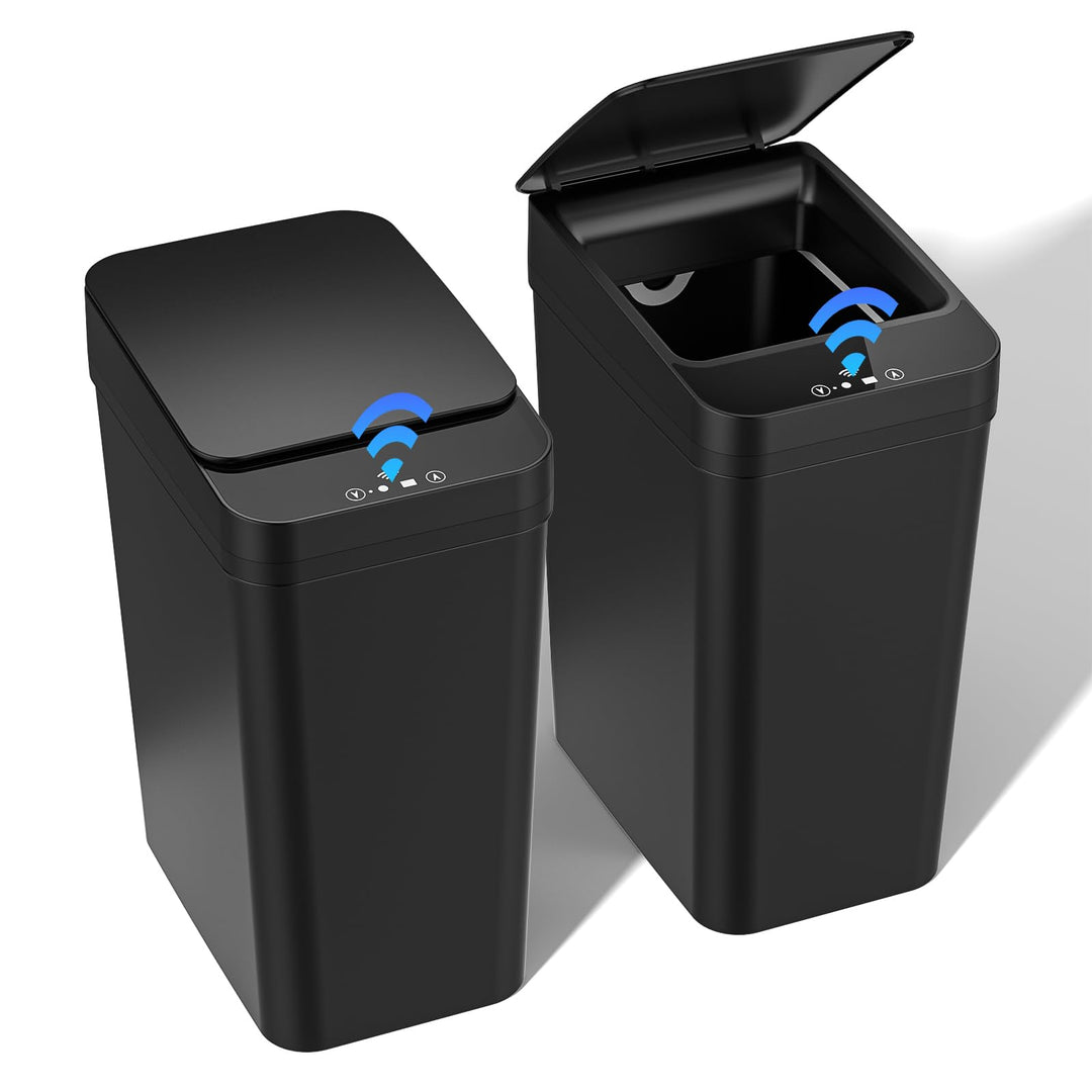 Dreamhigh® 2er Set Mülleimer mit Sensor, 12L Elektrischer Mülleimer mit Automatischem Deckel, Smart
