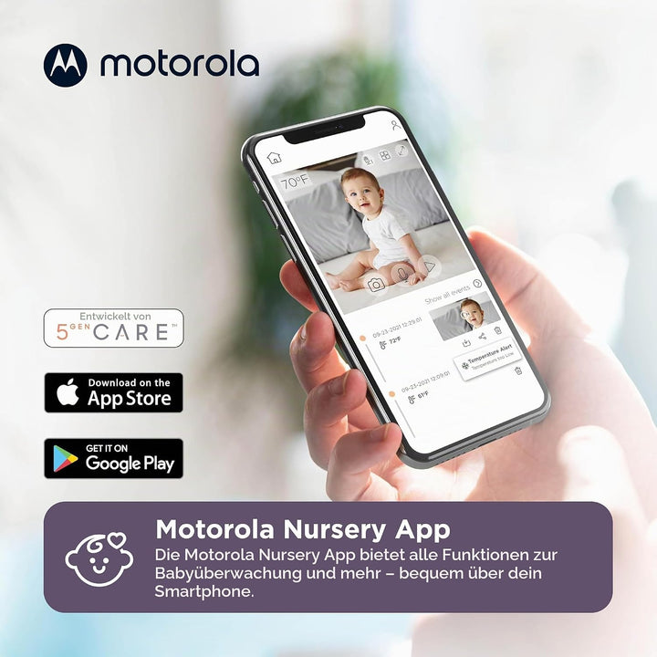 Motorola Nursery PIP1000 Babyphone mit Kamera - Überwachungskamera mit App - Baby Monitor - Nachtsic