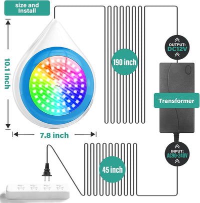 CXhome RGB Unterwasser LED Licht Multi Farbwechsel, 12V Poollampe LED Unterwasserlicht App-Steuerung