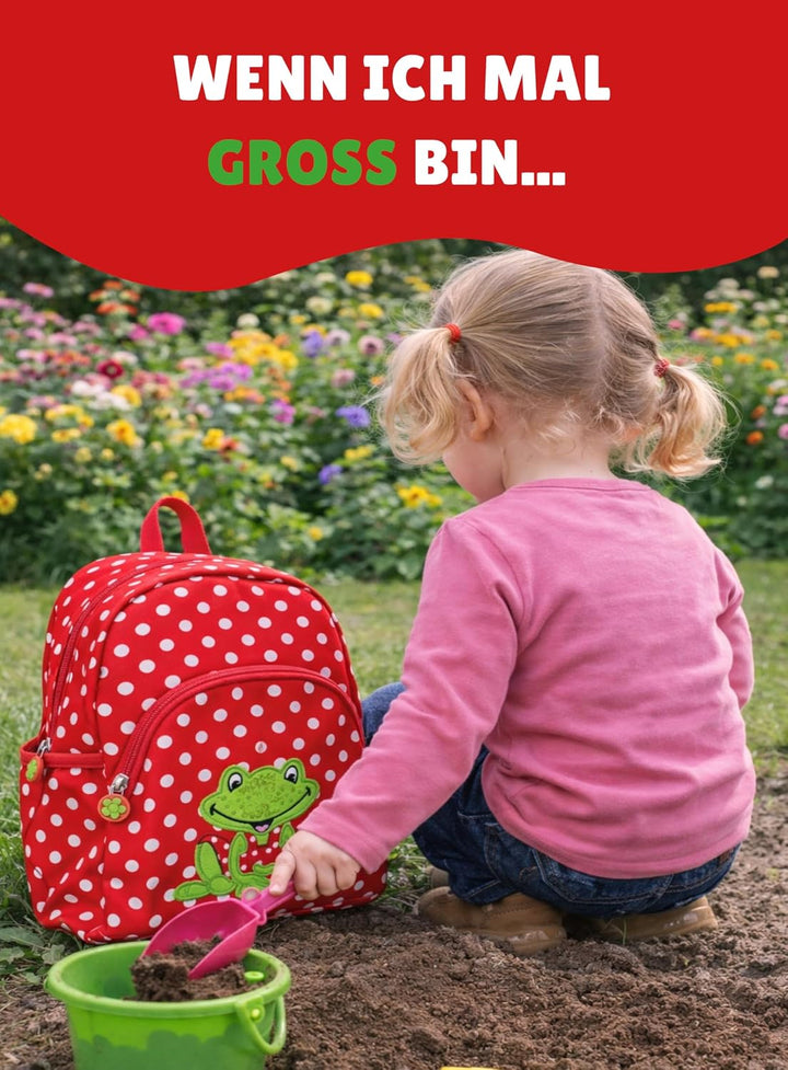 Spiegelburg Kindergarten Rucksack Set 4tlg. mit Turnbeutel, Brotdose und Trinkflasche Fröhliche Tupf