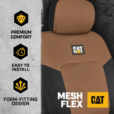 CAT® MeshFlex Automotive Sitzbezüge für PKW LKW und SUV (2er Set) - Beige Autositzbezüge für Vorders