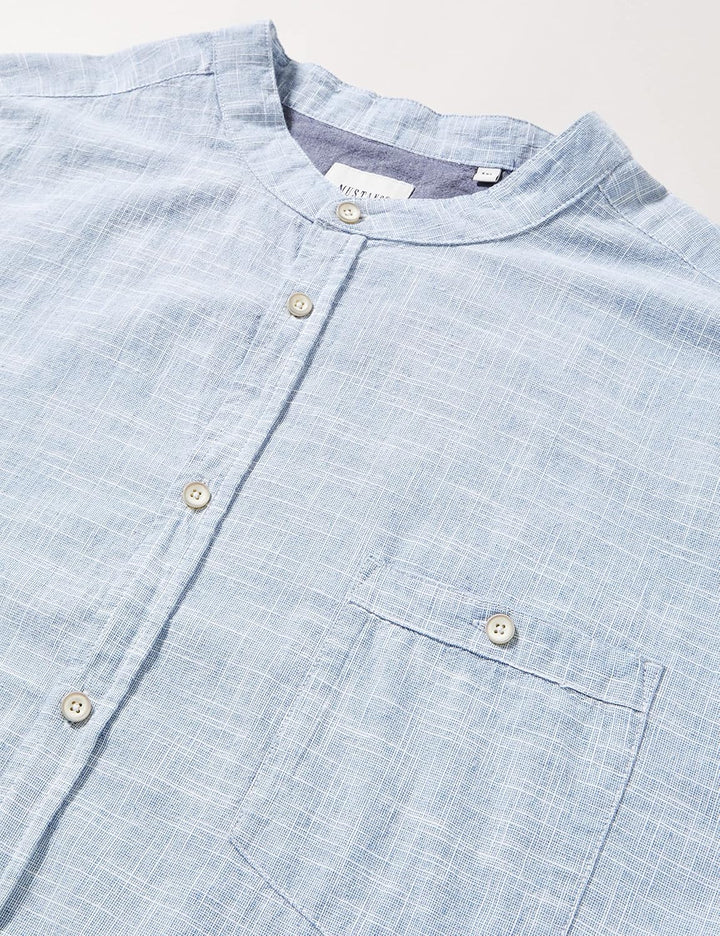 MUSTANG Herren Style Clemens Fil Stand Klassisches Hemd XL Faded Denim 5124, XL Faded Denim 5124