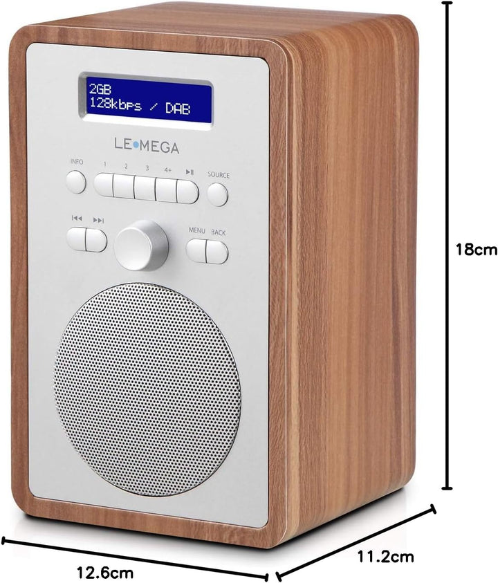 LEMEGA CR2+ DAB/DAB+ Digitalradio,UKW-Digitalradio,DAB-Radio Netzbetrieben,Doppelter Wecker,Küchen-S