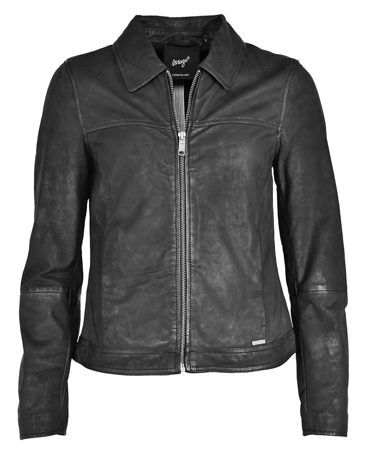 MAZE Damen Lederjacke 4202117 S Schwarz, S Schwarz