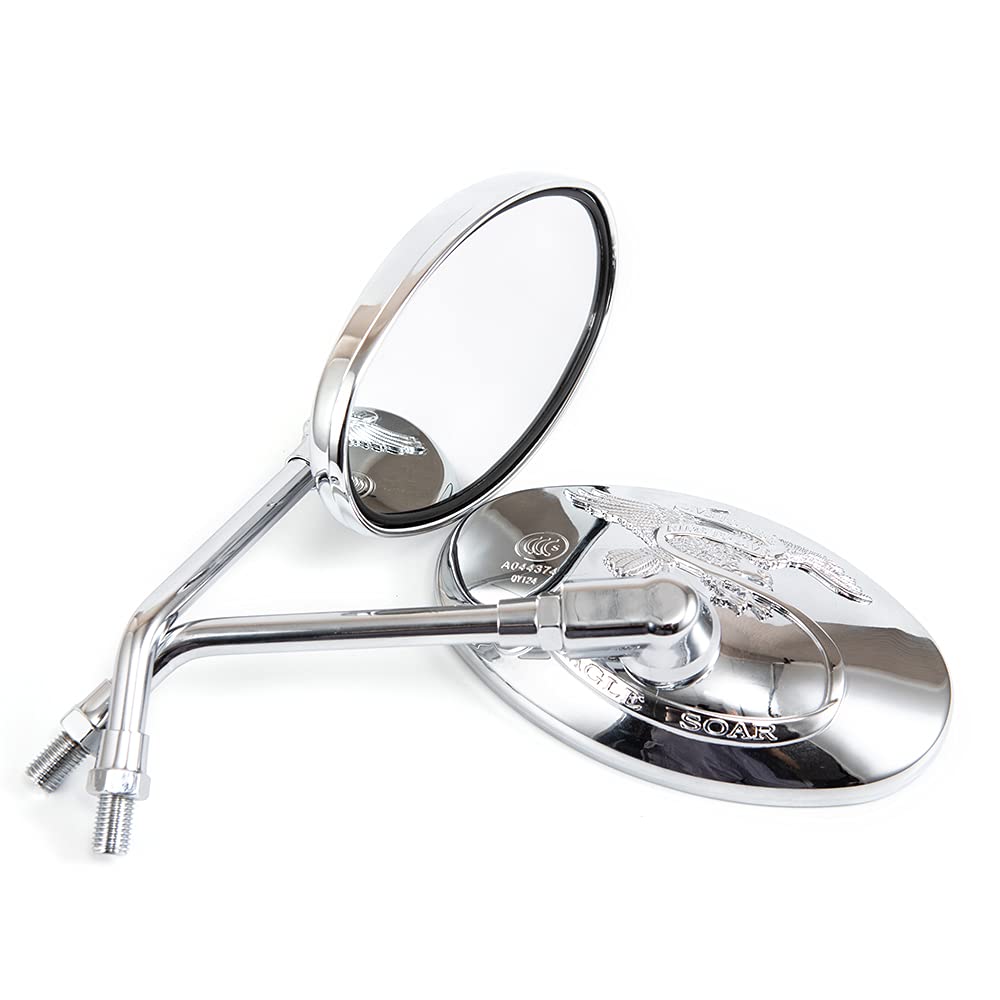 Universal Motorradspiegel Oval Chrom Rückspiegel 10MM Motorrad Seitenspiegel für xt 600 virago 125 5