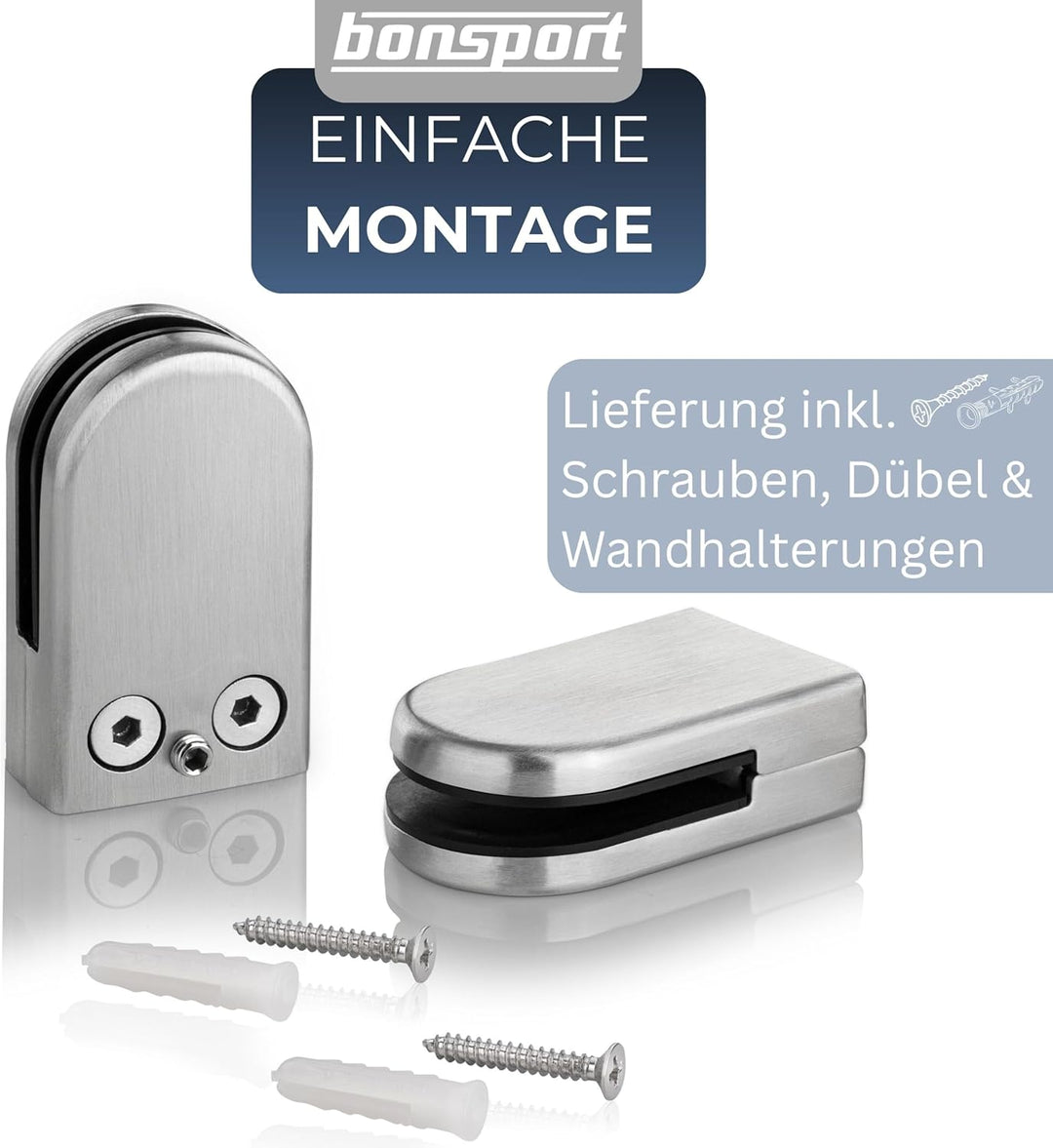 bonsport Glasregal Wandregal für Badezimmer Klarglas - Glas Regal aus 6 mm Sicherheitsglas 50cm - Gl