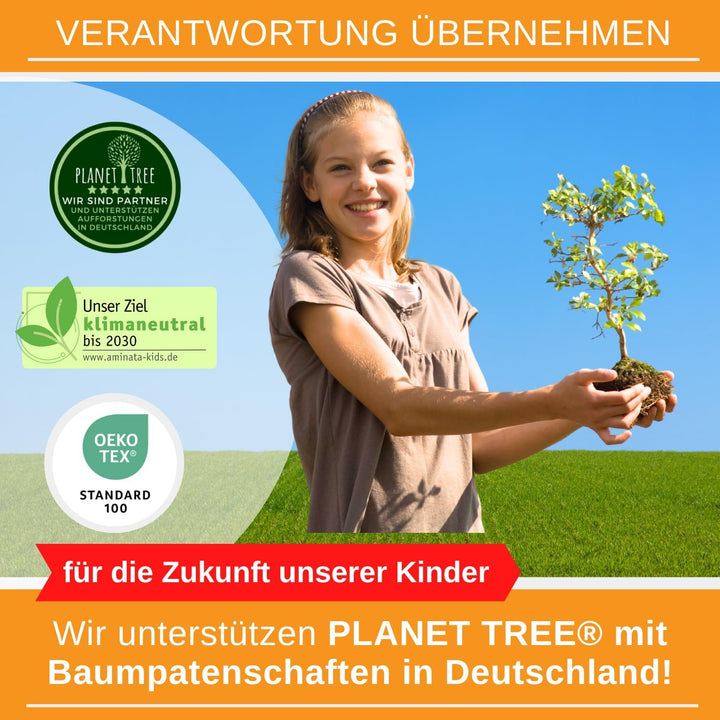Aminata kids Kinderbettwäsche 100x135 Kinder Mädchen Baumwolle Regenbogen | Wende-Kinder-Bettwäsche-
